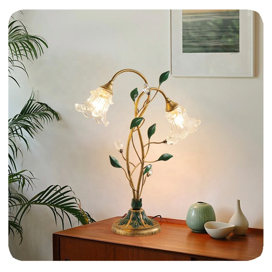 FleurGlow Französisch Blume Tischlampe | Elegantes Design | Perfekte Deko für Zuhause