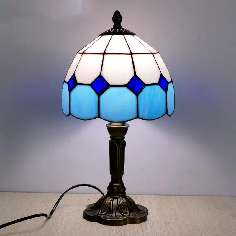 BaroqueGlow LED Tischlampe im Tiffany-Stil | Vintage Barock Design | Dekorative Leselampe