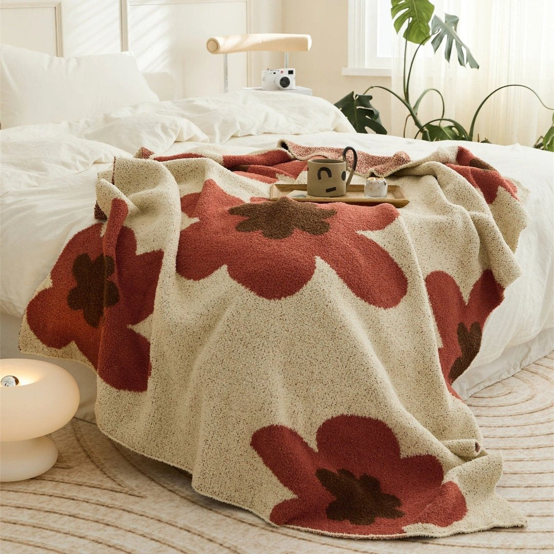 CozyPetal Superweiche Blumen-Decke | Kuscheldecke für ultimativen Komfort | Dekorativ & Waschbar