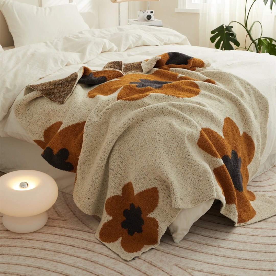 CozyPetal Superweiche Blumen-Decke | Kuscheldecke für ultimativen Komfort | Dekorativ & Waschbar