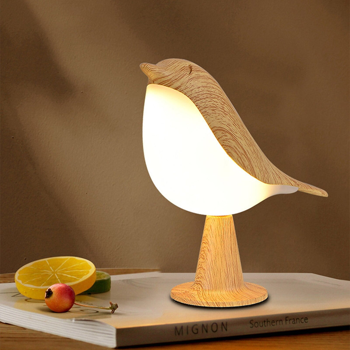 BirdGlow Dekorative Tischleuchte | Stilvolle Designer Lampe | Natürliche Materialien | Exklusive Deko für Zuhause