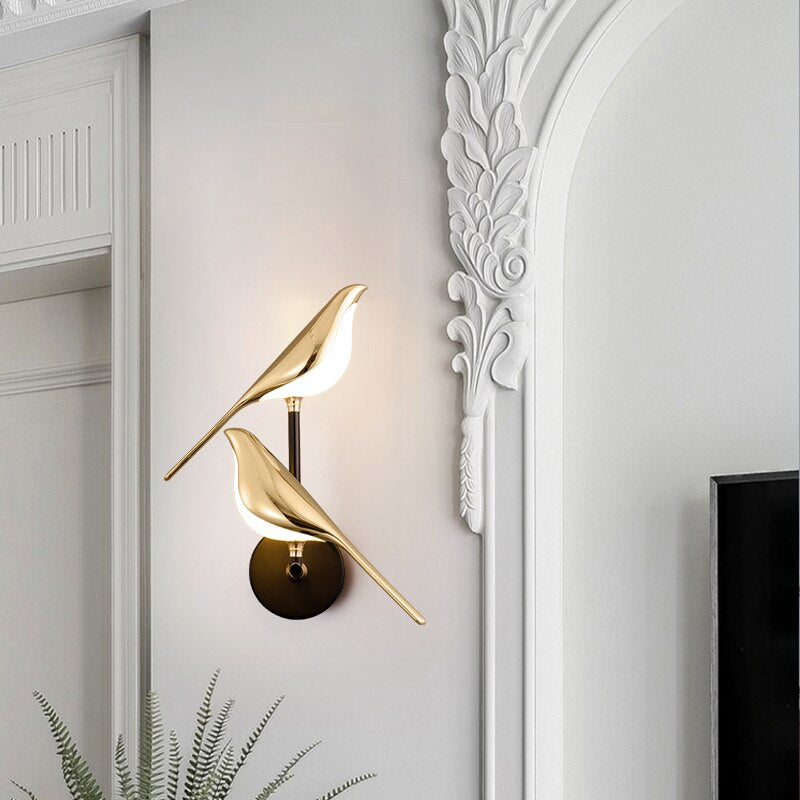 BirdLight Moderne LED Wandleuchte | Vogel Design Wandlampe | Einzigartiges Dekorlicht für Zuhause