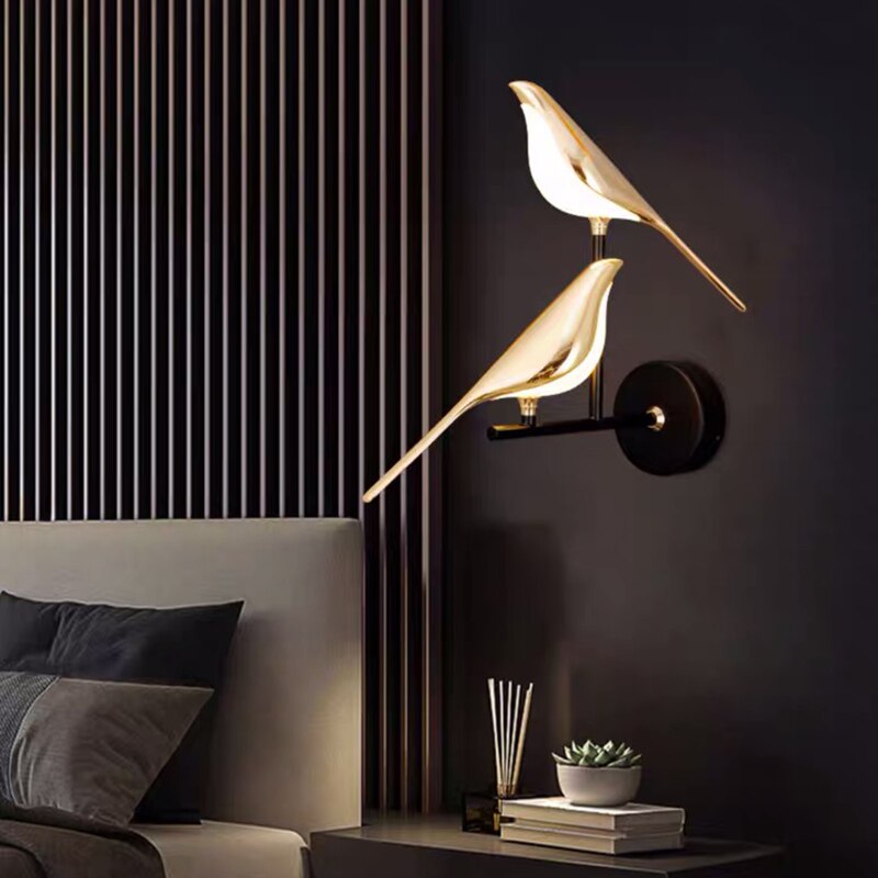 BirdLight Moderne LED Wandleuchte | Vogel Design Wandlampe | Einzigartiges Dekorlicht für Zuhause
