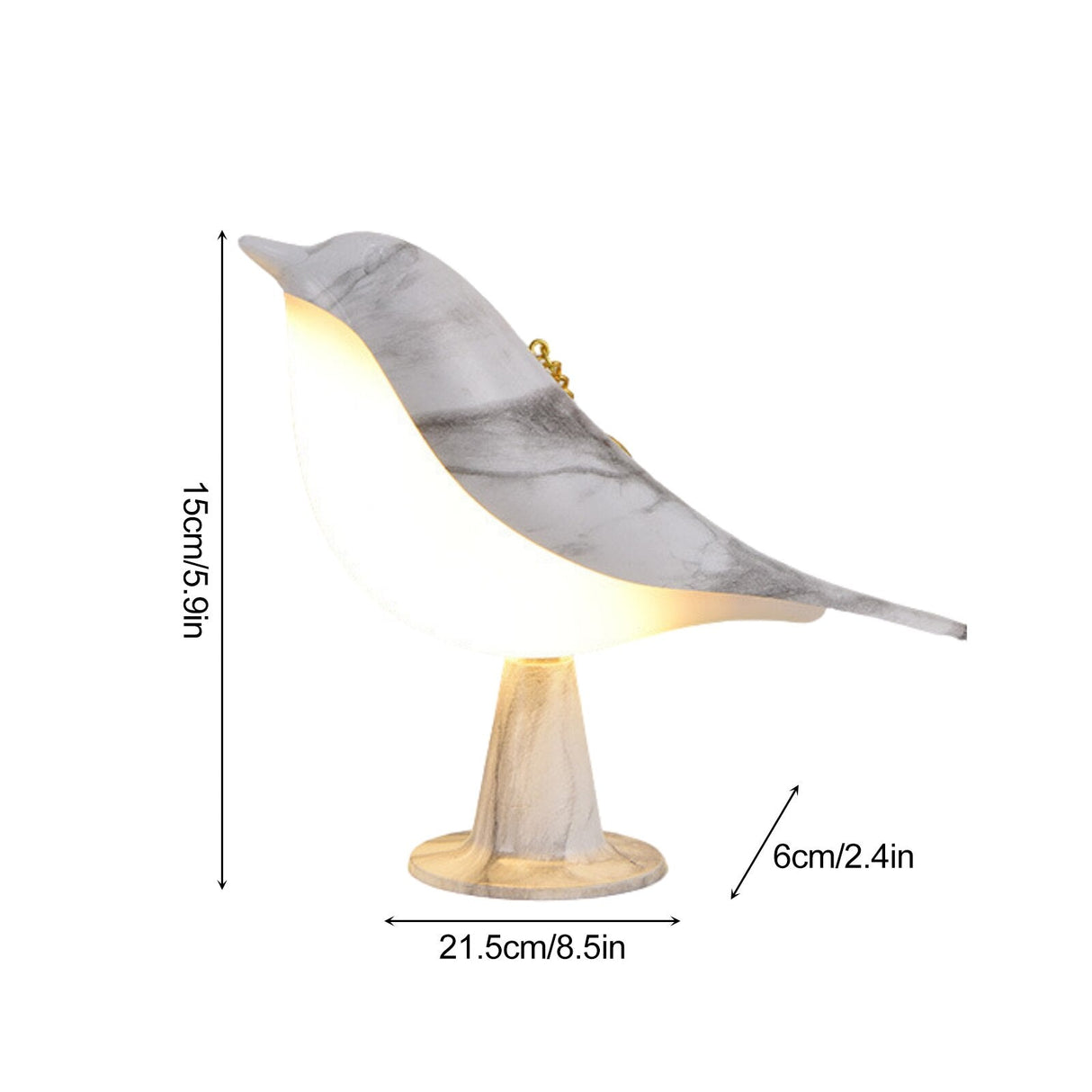 BirdGlow Dekorative Tischleuchte | Stilvolle Designer Lampe | Natürliche Materialien | Exklusive Deko für Zuhause