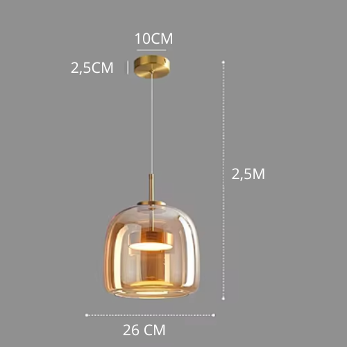 LumiPure Glas Pendelleuchte | Modernes Design | Stimmungslicht | Perfekt für Esszimmer & Wohnzimmer