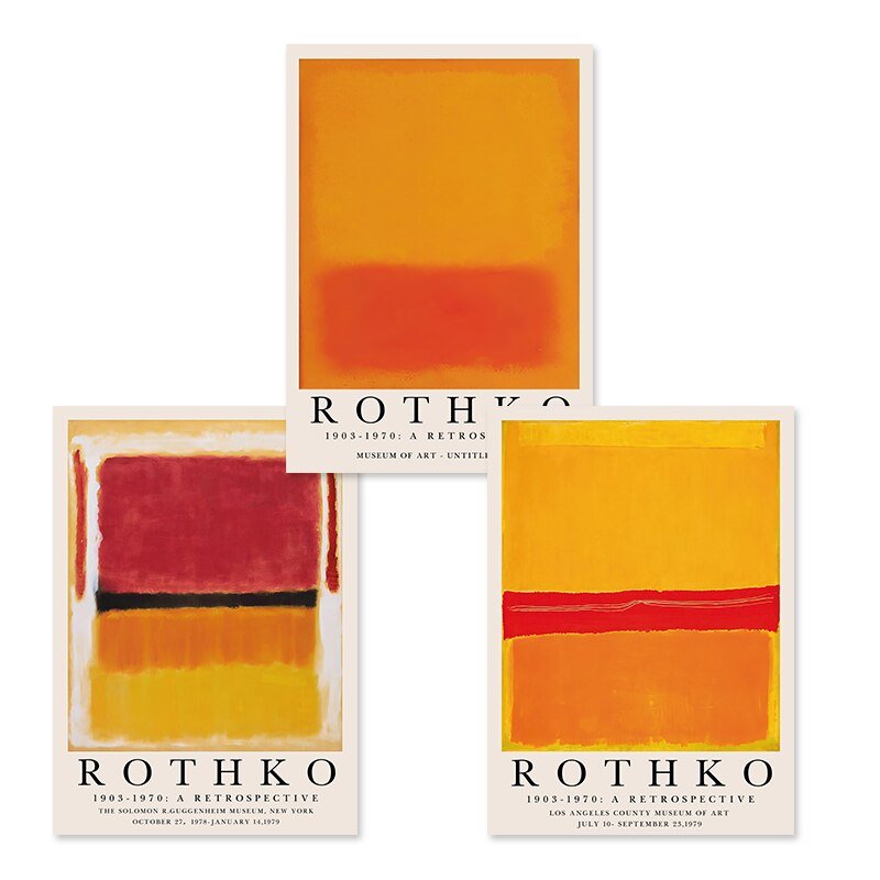 ArtLuxe Moderne Abstrakte Rothko Wandkunst Poster | Leinwand | Minimalistisches Design | Deko für Wohnzimmer & Büro