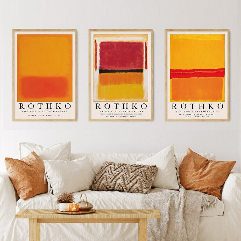 ArtLuxe Moderne Abstrakte Rothko Wandkunst Poster | Leinwand | Minimalistisches Design | Deko für Wohnzimmer & Büro