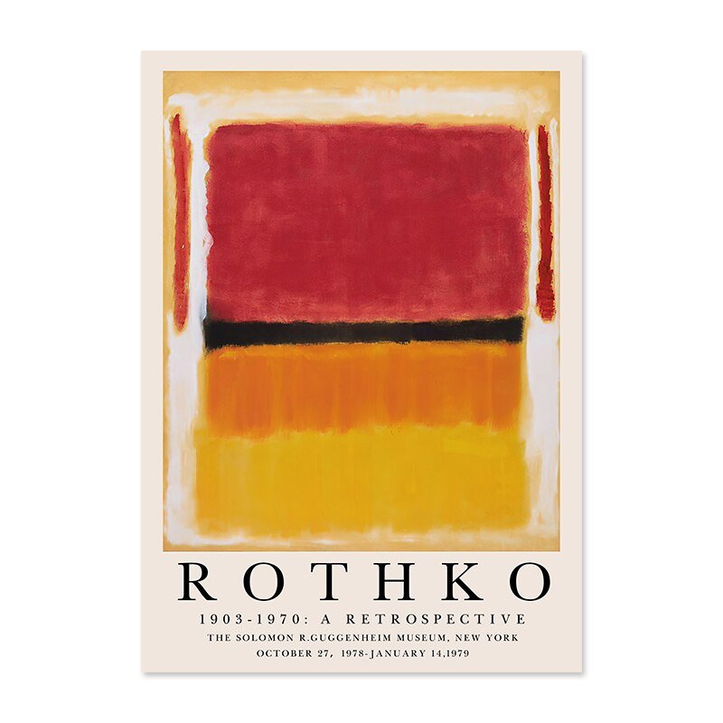 ArtLuxe Moderne Abstrakte Rothko Wandkunst Poster | Leinwand | Minimalistisches Design | Deko für Wohnzimmer & Büro