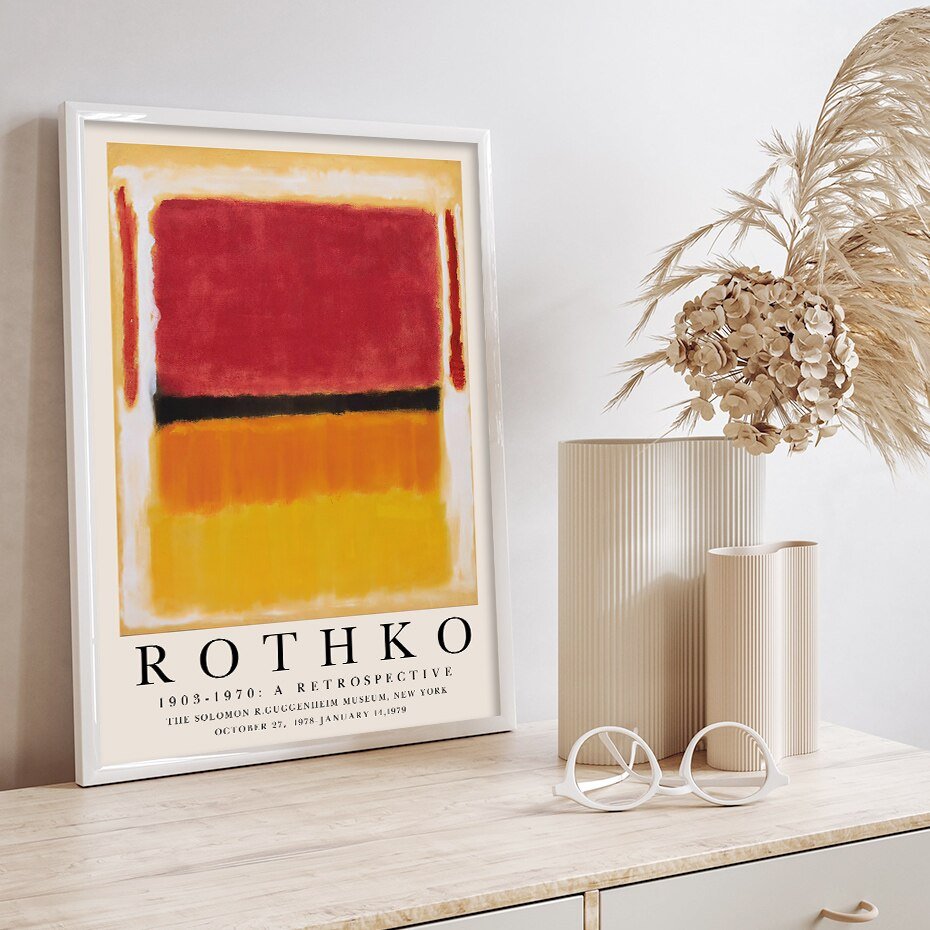 ArtLuxe Moderne Abstrakte Rothko Wandkunst Poster | Leinwand | Minimalistisches Design | Deko für Wohnzimmer & Büro