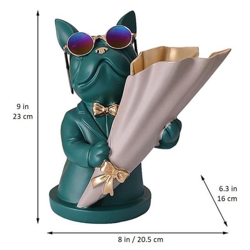 BulldogBloom French Bulldog Blumenvase | Stilvolle Tier-Deko für Zuhause | Handgefertigt | Farbvielfalt