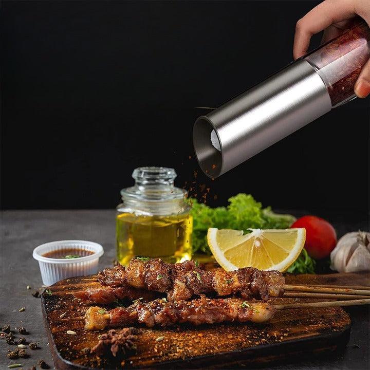 SpiceMaster Elektrische Salz- und Pfeffermühle | Einstellbarer Mahlgrad | Batteriebetrieben | Frische Gewürze im Handumdrehen