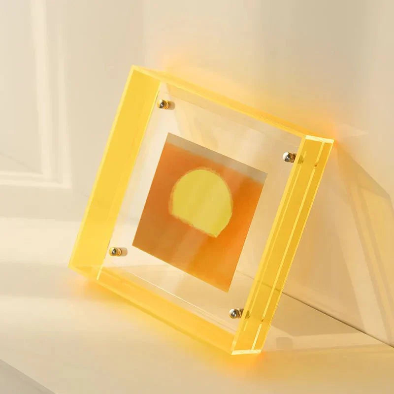 FloatFrame Neon Acryl Bilderrahmen | Schwebendes Design | Elegante Deko für Fotos & Kunstwerke