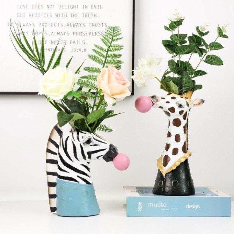 BubbleBeast Tierische Deko-Vase | Kreative Blumenvase mit Charakter