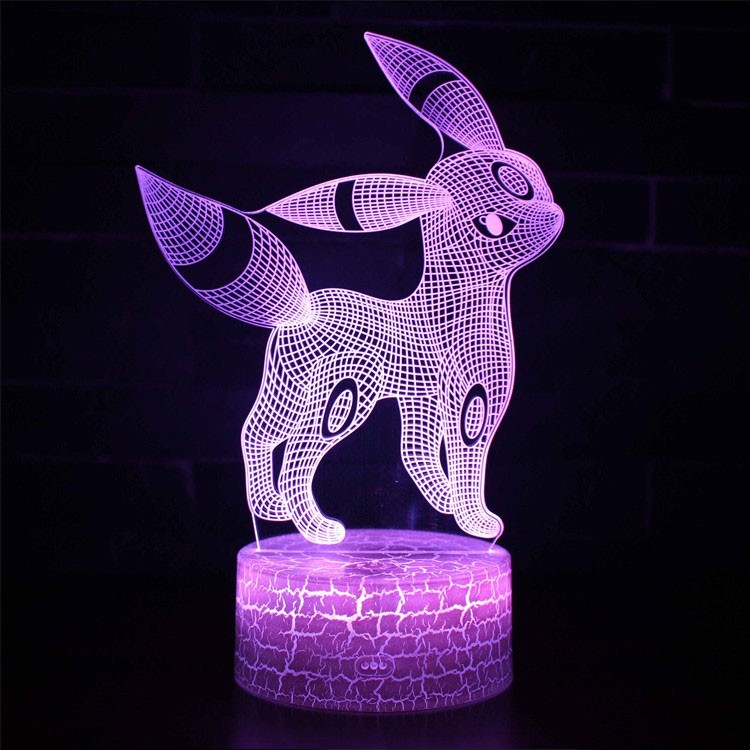 LumiMon 3D LED Lampe | Nachtlicht für Kinderzimmer | Pokémon Deko Leuchte | Stimmungslicht mit Farbwechsel & USB-Anschluss