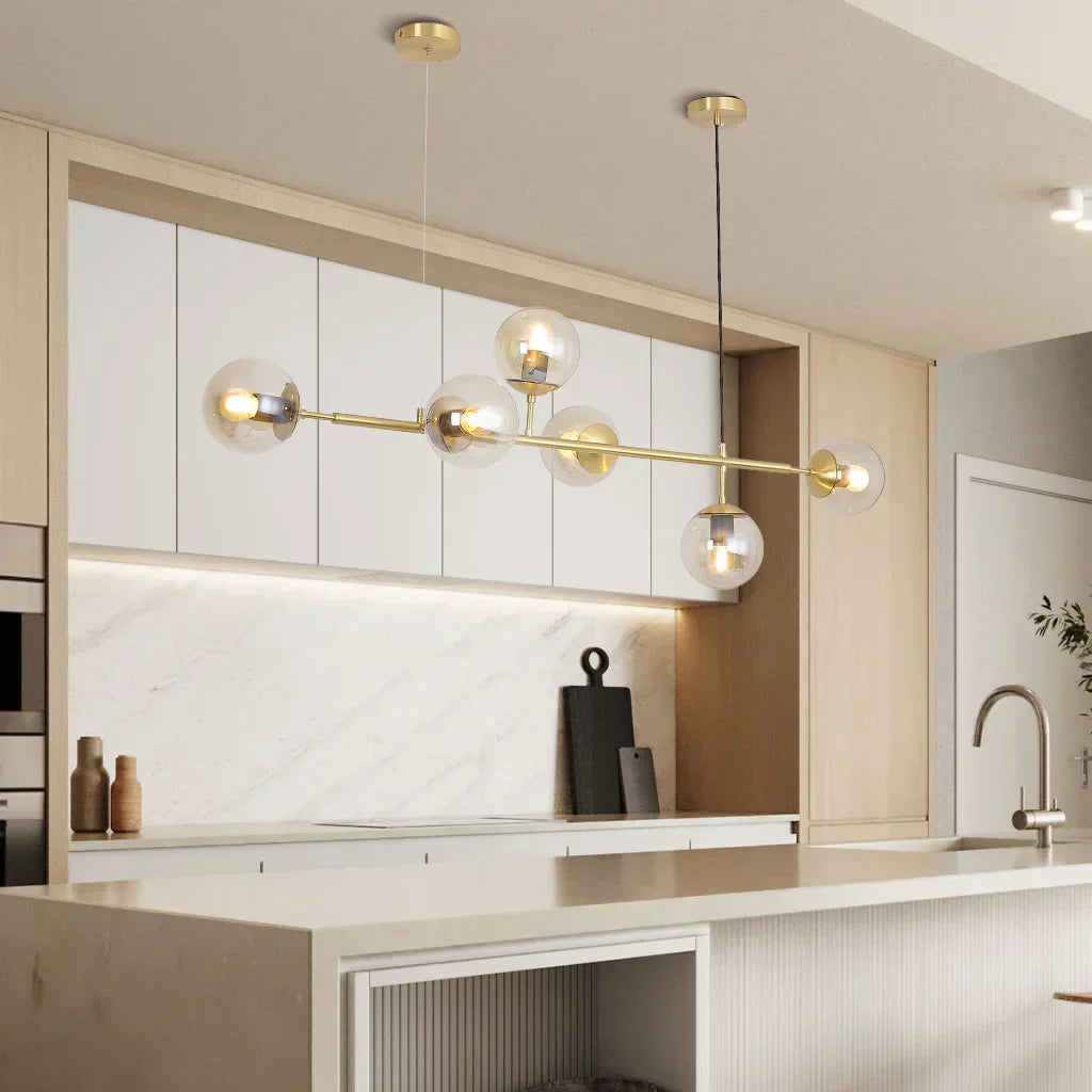 LunaOrbis Glas Pendelleuchte | Elegante Beleuchtung | Moderner Stil | Dimmbares LED-Licht