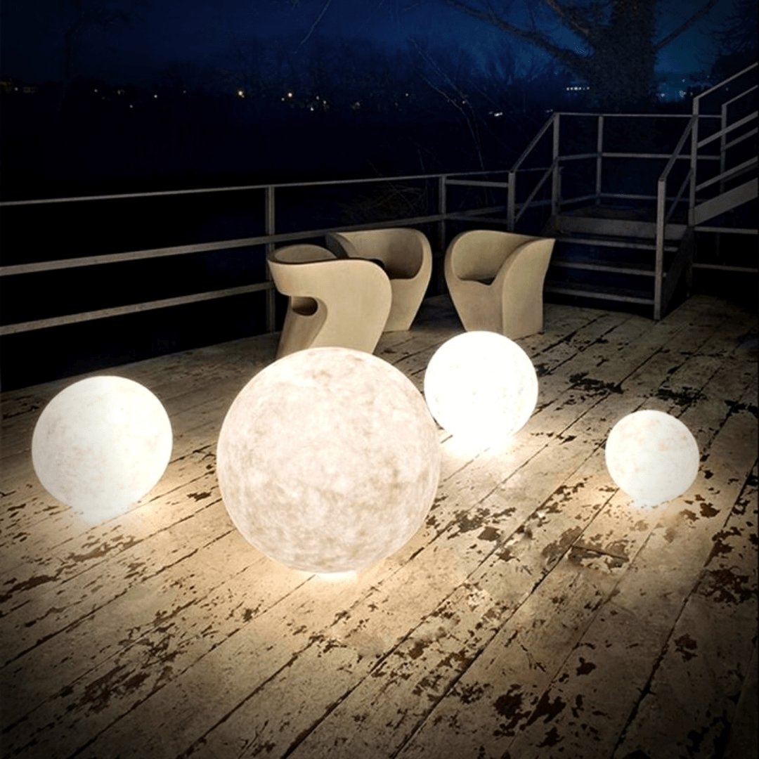 LunaGlow Mondlampe | 3D-gedrucktes LED Stimmungslicht | Kabellos | Dimmbare Nachtlampe | Deko für Zuhause