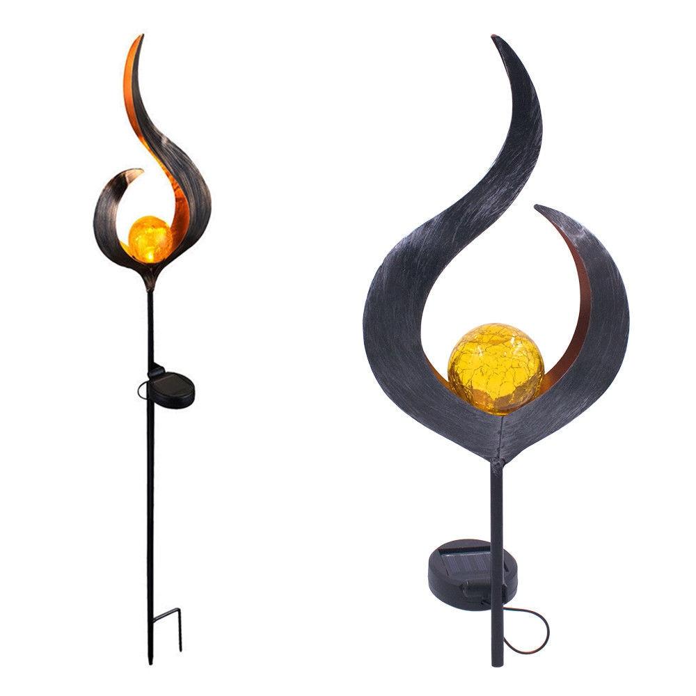 IgnisLuxe LED Gartenleuchte mit Künstlicher Flammenoptik | Solarbetrieben | Stimmungsvolle Außenbeleuchtung | Dekor für Garten & Terrasse