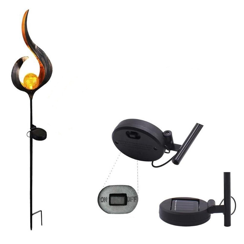 IgnisLuxe LED Gartenleuchte mit Künstlicher Flammenoptik | Solarbetrieben | Stimmungsvolle Außenbeleuchtung | Dekor für Garten & Terrasse