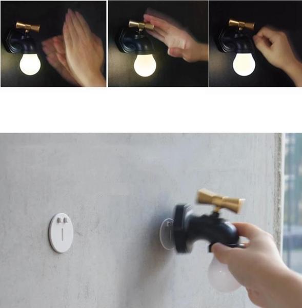 FaucetGlow Nordic LED Tischlampe | Kreatives Wasserhahn-Design | Stimmungslicht in Schwarz & Weiß