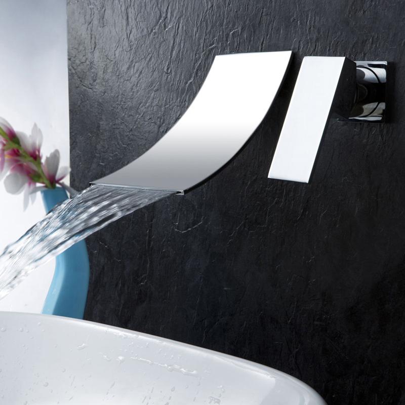 AquaCrest Wandarmatur | Wasserfall-Design | Einhebelmischer | Modern & Langlebig | Badezimmer-Wasserhahn