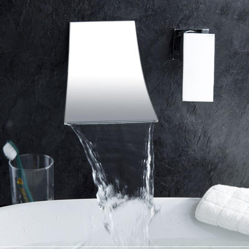 AquaCrest Wandarmatur | Wasserfall-Design | Einhebelmischer | Modern & Langlebig | Badezimmer-Wasserhahn