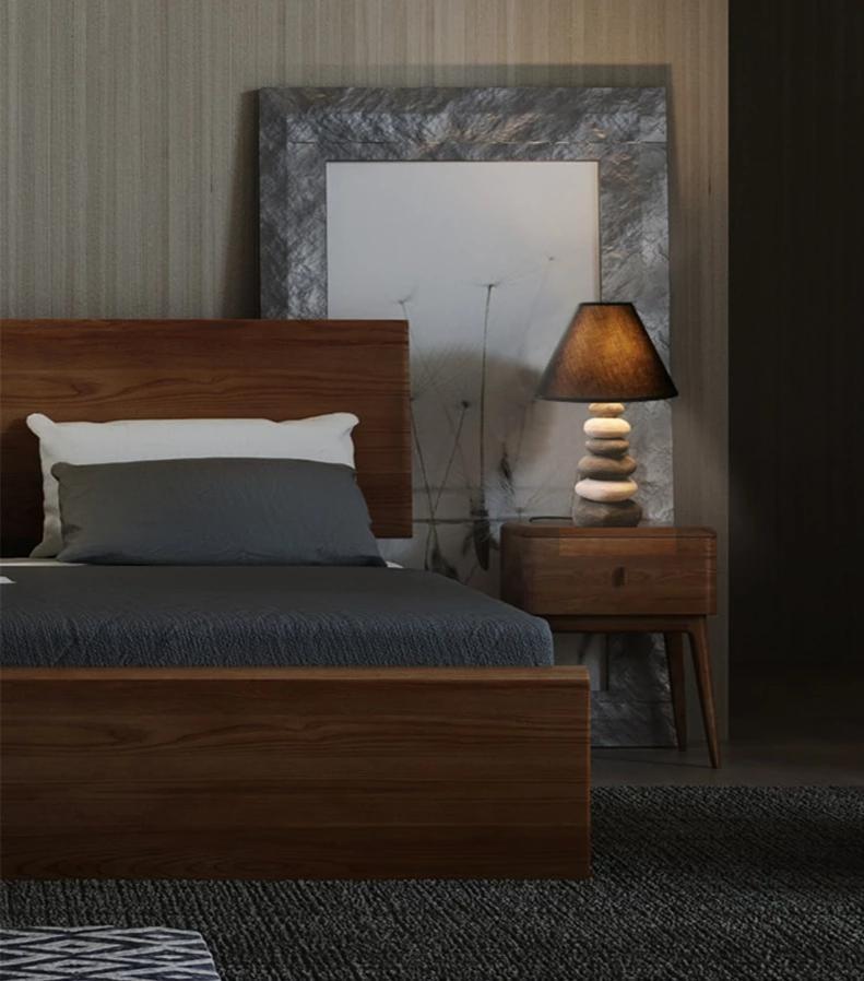 CeramiLoom Moderne Keramik-Tischlampe | Steinoptik | Dimmschalter & Fernbedienung | Ideal für Wohn- & Schlafzimmer