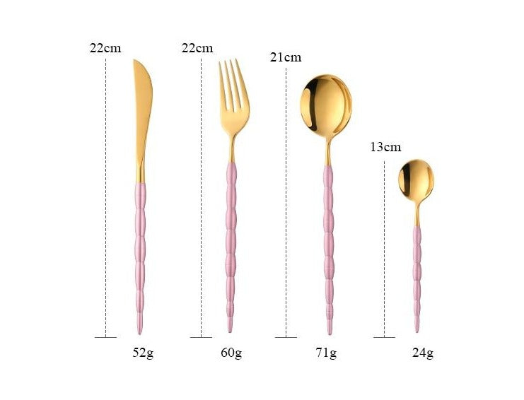 Eleganzia Luxuriöses Besteckset mit einzigartigen Griffdesigns | Hochwertiges Edelstahl | Perfekt für elegante Tischdekoration