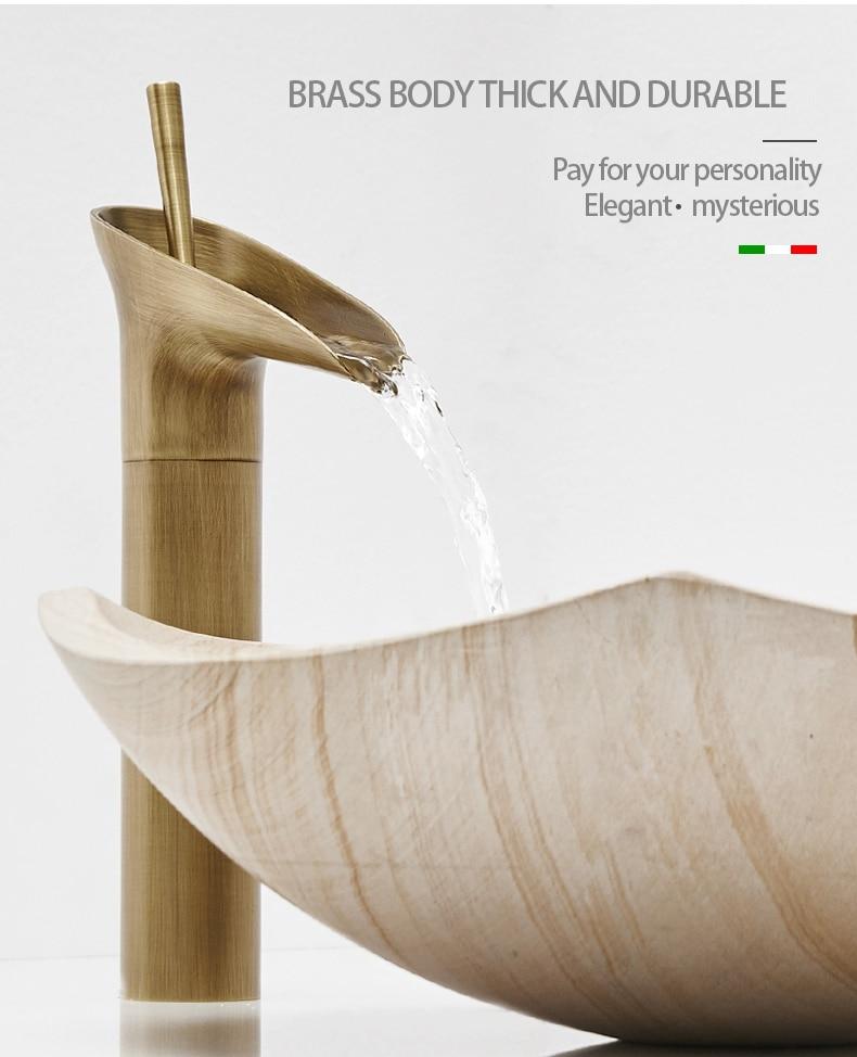 AquaZenith - Stilvolle Wasserfall Badezimmerarmatur | Einhebelmischer | Modernes Design