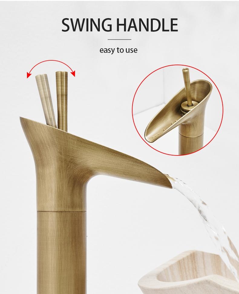 AquaZenith - Stilvolle Wasserfall Badezimmerarmatur | Einhebelmischer | Modernes Design