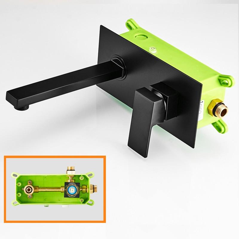 Velora Matte Schwarz Wandarmatur | Luxuriöses Design | Badezimmer-Wasserhahn