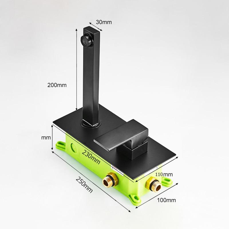 Velora Matte Schwarz Wandarmatur | Luxuriöses Design | Badezimmer-Wasserhahn