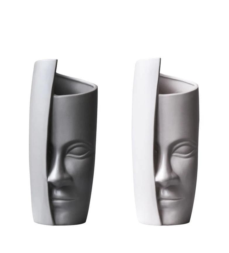 ArtVase Face Design | Moderne Kunstvase | Skulpturale Blumenvase