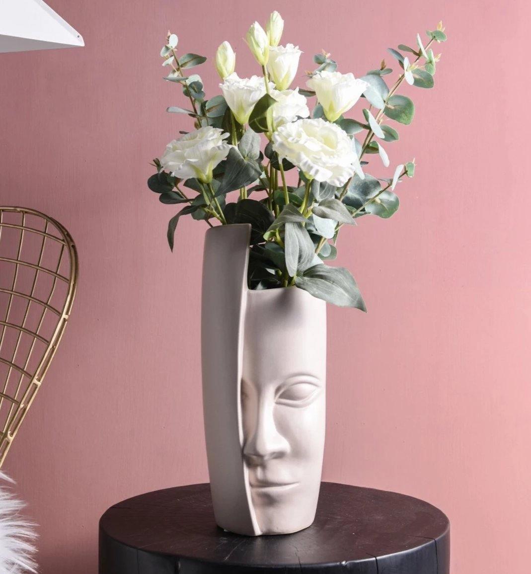 ArtVase Face Design | Moderne Kunstvase | Skulpturale Blumenvase