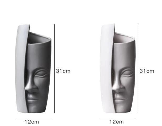 ArtVase Face Design | Moderne Kunstvase | Skulpturale Blumenvase