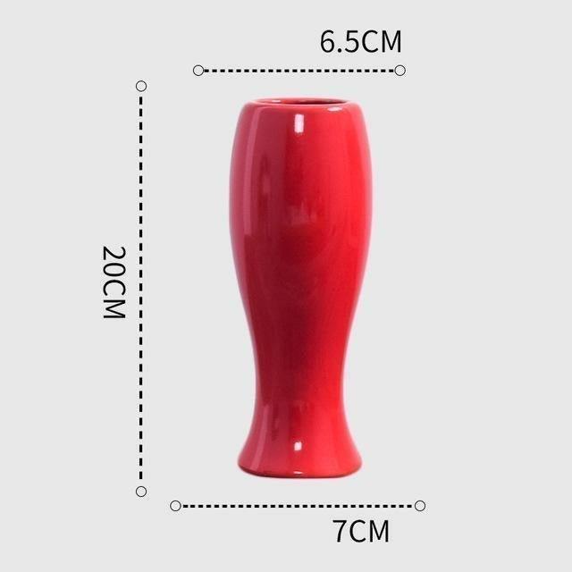 CrimsonFlow Geschwungene Rote Vase | Zeitloses Design | Dekoratives Highlight | Moderne Wohnkultur