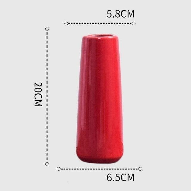 CrimsonFlow Geschwungene Rote Vase | Zeitloses Design | Dekoratives Highlight | Moderne Wohnkultur