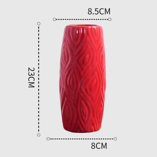 CrimsonFlow Geschwungene Rote Vase | Zeitloses Design | Dekoratives Highlight | Moderne Wohnkultur