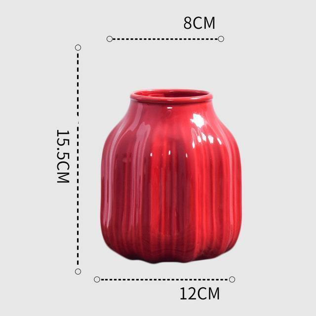 CrimsonFlow Geschwungene Rote Vase | Zeitloses Design | Dekoratives Highlight | Moderne Wohnkultur