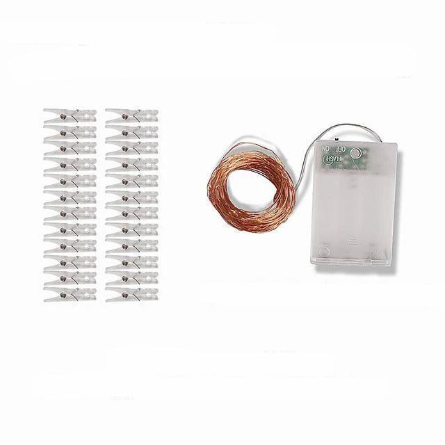 GlowClip LED Lichterkette mit Fotoclips | Batteriebetrieben oder USB-Anschluss | Dekorative Beleuchtung für Zuhause & Partys