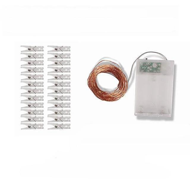 GlowClip LED Lichterkette mit Fotoclips | Batteriebetrieben oder USB-Anschluss | Dekorative Beleuchtung für Zuhause & Partys