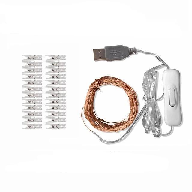 GlowClip LED Lichterkette mit Fotoclips | Batteriebetrieben oder USB-Anschluss | Dekorative Beleuchtung für Zuhause & Partys