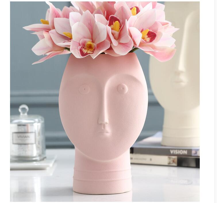 Sculpta Face Design Keramik Vase | Moderne Deko für Wohnzimmer & Büro | Handgefertigte Kunstvasen