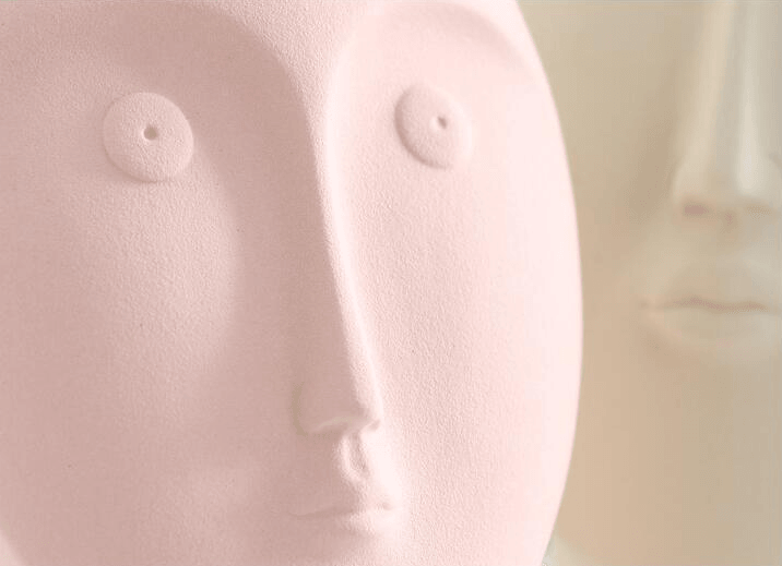 Sculpta Face Design Keramik Vase | Moderne Deko für Wohnzimmer & Büro | Handgefertigte Kunstvasen