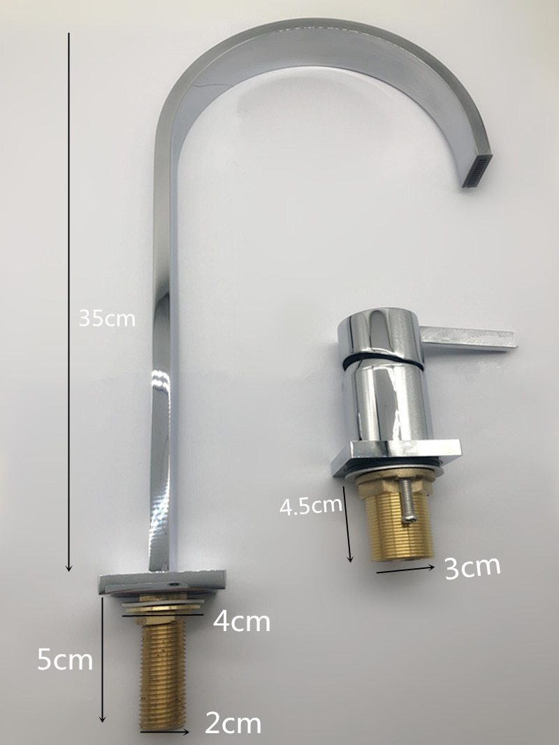 EleganFlow Pro - Zweiloch Badarmatur | Lange Rohr-Design | Premium Wasserhahn für Waschbecken | Hochwertige Materialien