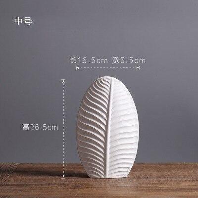 LeafDesign Keramikvase in Weiß | Zeitloses Blattmotiv | Wohnkultur | Verschiedene Größen