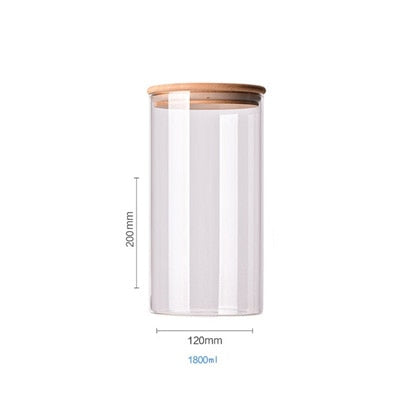 EcoJar Vorratsglas mit Bambusdeckel | Luftdichte Aufbewahrungsgläser | Stilvolle Küchenorganisation | Glasbehälter für Lebensmittel