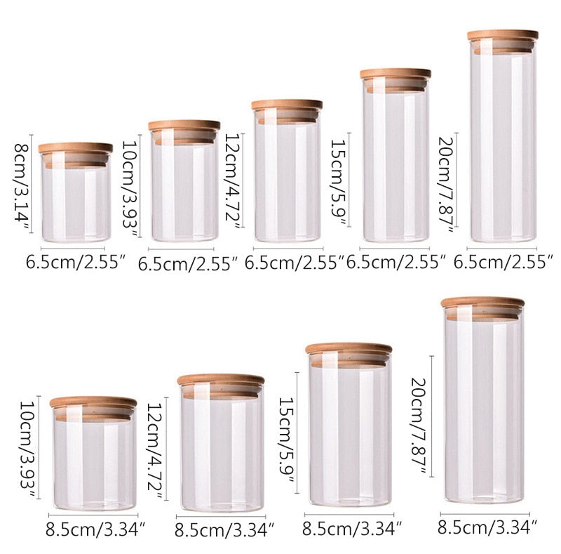 EcoJar Vorratsglas mit Bambusdeckel | Luftdichte Aufbewahrungsgläser | Stilvolle Küchenorganisation | Glasbehälter für Lebensmittel