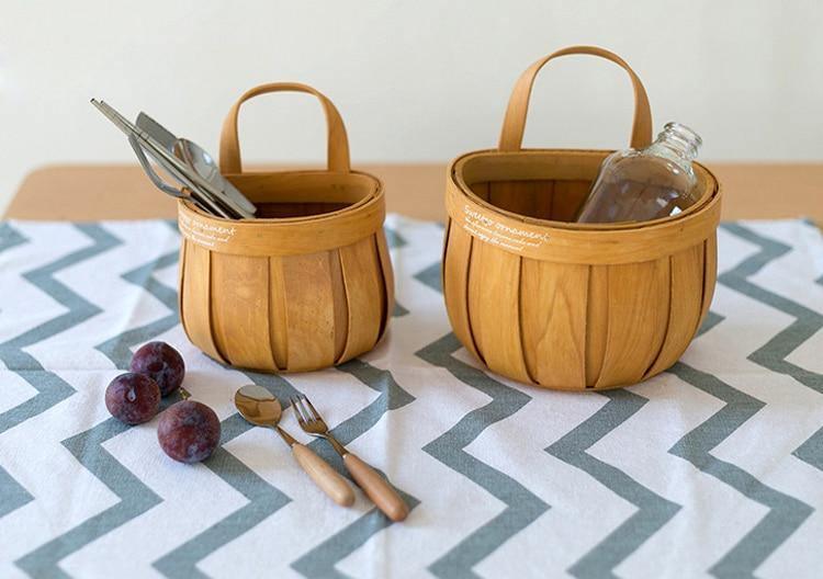 TerraCharm Holzpflanzkorb | Vintage-Aufbewahrung | Dekorative Pflanzbehälter | Boho-Stil