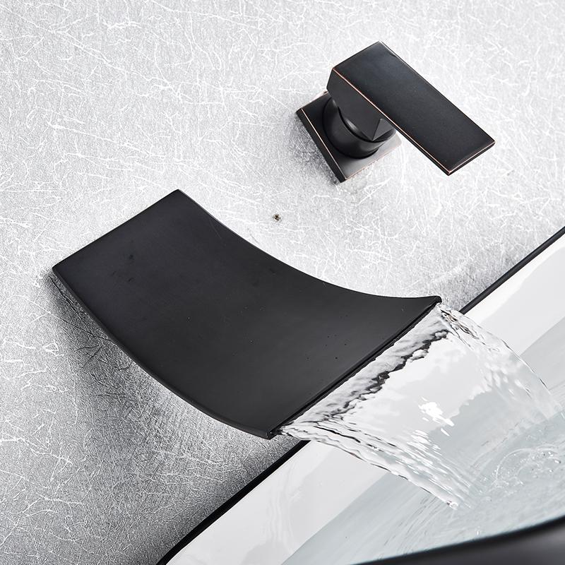 AquaCrest Wandarmatur | Wasserfall-Design | Einhebelmischer | Modern & Langlebig | Badezimmer-Wasserhahn