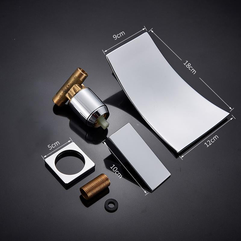 AquaCrest Wandarmatur | Wasserfall-Design | Einhebelmischer | Modern & Langlebig | Badezimmer-Wasserhahn